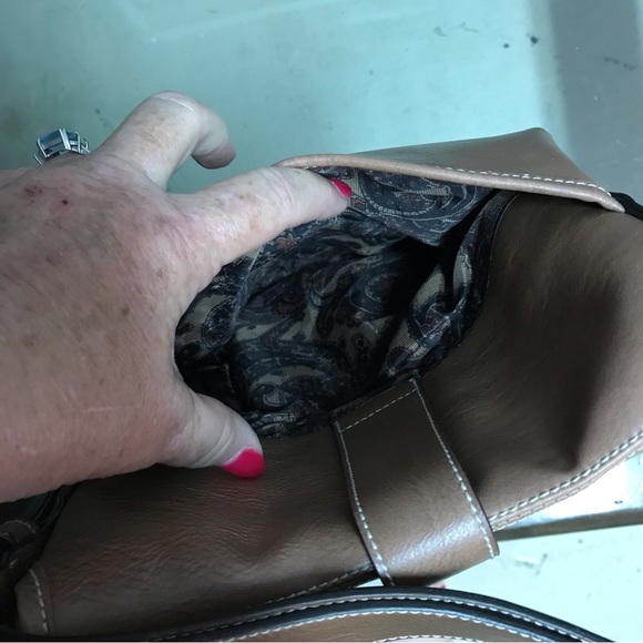 Bellrose Retro Flap Over Buckle Snap  Brown Leather Shoulder Bag - Picture 5 of 5